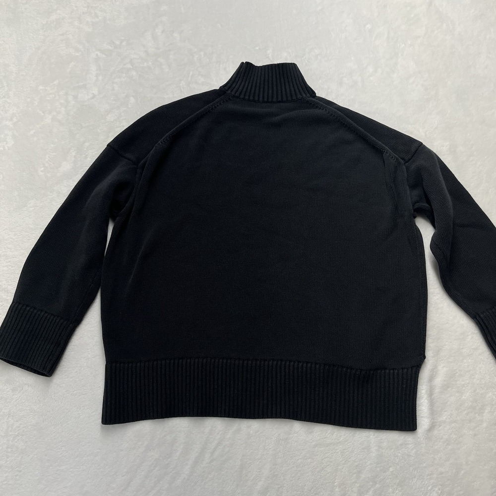 Everlane‎ Mock Neck Ribbed Sweater Womens Large Cotton Natural Fall Winter Cozy - Picture 7 of 7